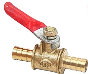 1/4'' x 1/4'' Turn Barbed Forged Brass In Line co2 valve